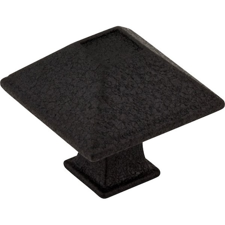 Jeffrey Alexander 1-1/4" Overall Length Matte Black Square Tahoe Cabinet Knob 602S-BLK